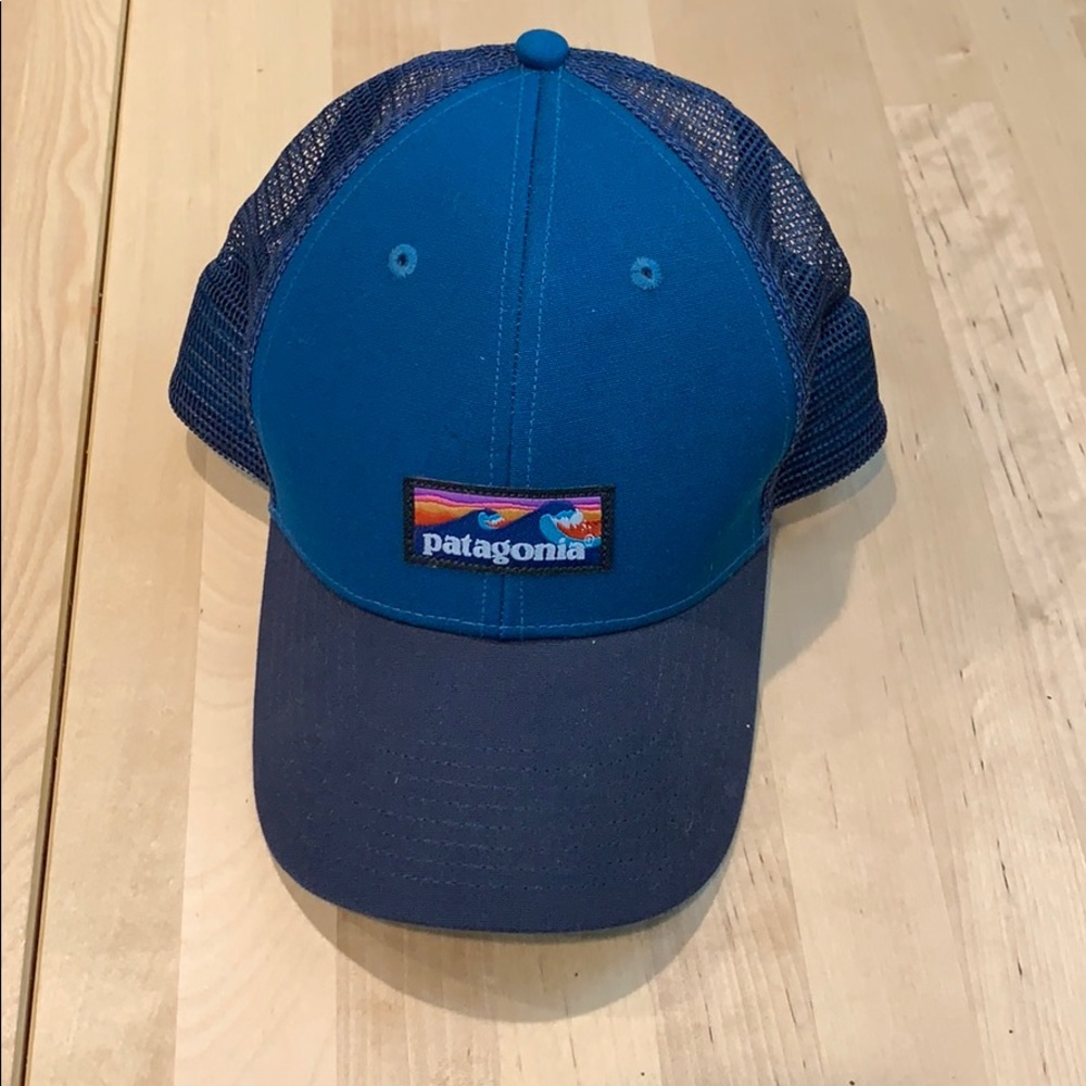 Blue women’s Patagonia snap back hat